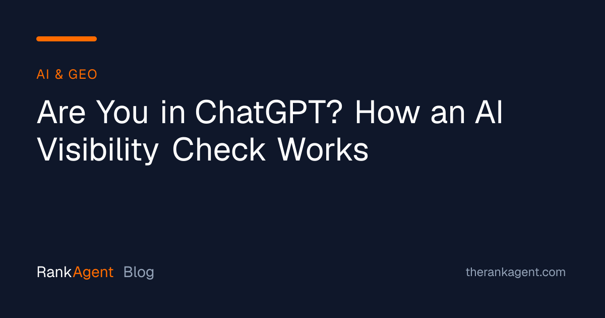 Are You in ChatGPT? How an AI Visibility Check Works